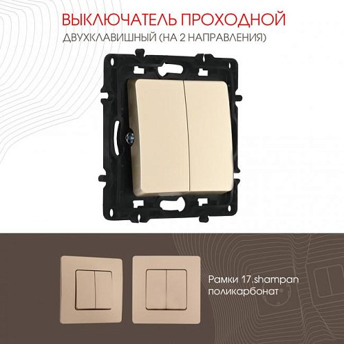 217.32-2.shampan Выключатель Arte Milano Am-217 217.32-2.shampan