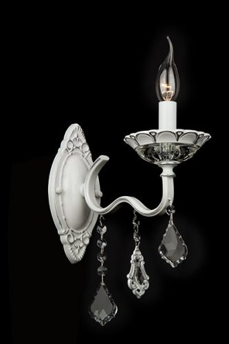 Настенное бра Eurosvet Эммануэль 10049/1 белый с серебром/прозрачный хрусталь Strotskis