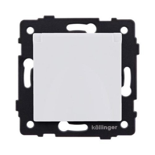 REA-006WM Розетка штепсельная SCHUKO 16A/250 В с крышкой, белый матовый Kollinger REA-006WM для Aspekt, Eleganz, Reflex