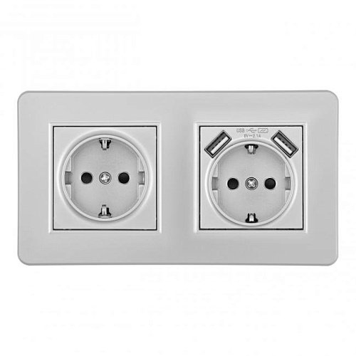 SET16-2-47-1-40-1 silver Розетка Arte Milano Set16-2 SET16-2-47-1-40-1 silver