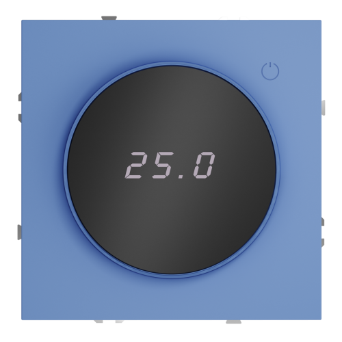 Терморегулятор электронный VOLTUM S70 с индикацией и датчиком, для теплого пола, (деним)