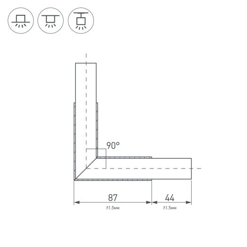 Угол в сборе для соединения двух профилей PLS-LOCK-H25 Arlight Pls-Lock 031268
