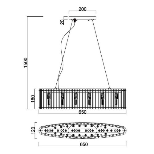 Подвесная хрустальная люстра King Vele Luce VL2173P06