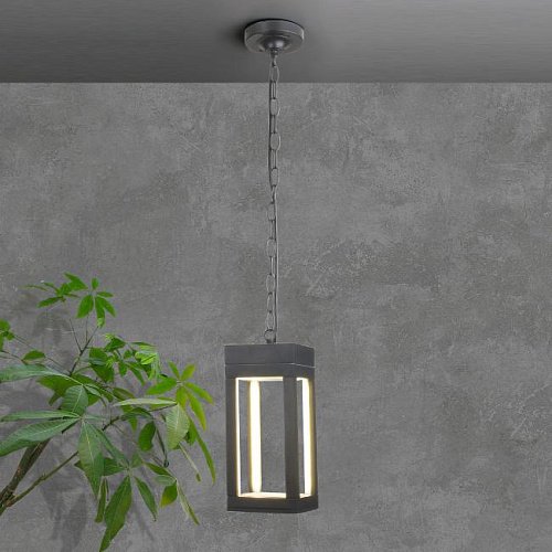 Уличный подвесной светильник Elektrostandard Frame 1528 TECHNO LED Frame серый