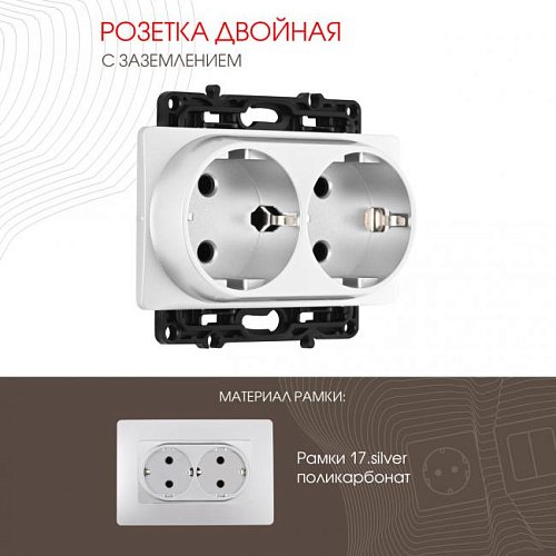 217.40-2.silver Розетка Arte Milano Am-217 217.40-2.silver