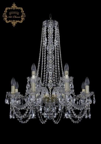 11.11.8+4.240.h-80.Gd.Sp Подвесная хрустальная люстра 11.11 Art Classic 11.11.8+4.240.h-80.Gd.Sp
