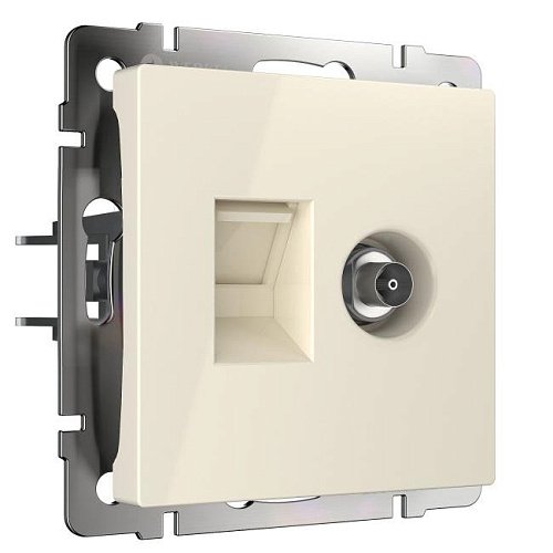 W1181303/ Розетка TB+Ethernet RJ-45 6 cat.(слоновая кость) Розетка Werkel W1181303/ Розетка ТВ+Ethernet RJ-45 6 cat.(слоновая кость)