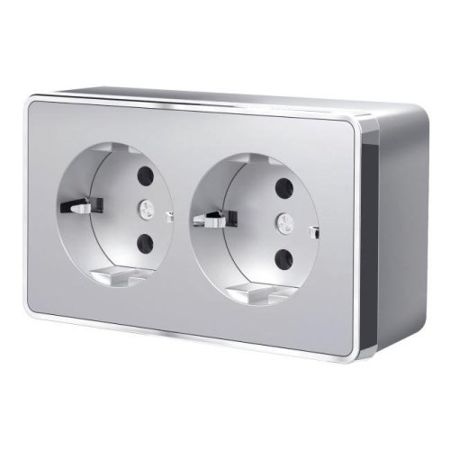 Розетка Werkel W5072106/ Розетка двойная с заземлением Gallant (серебряный)