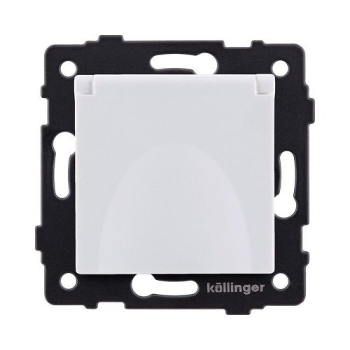 Розетка штепсельная SCHUKO 16A/250 В с крышкой, белый Kollinger REA-006WH для Aspekt, Eleganz, Reflex