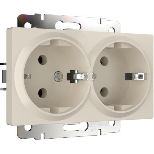 Розетка Werkel W1172062/ Розетка двойная с заземлением (айвори матовый)