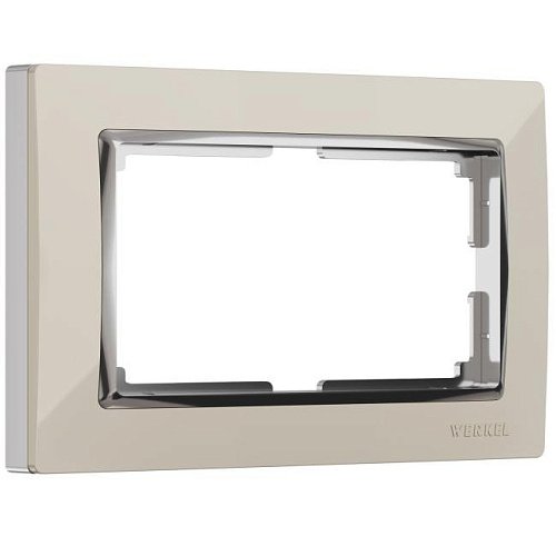 W0081903/ Рамка для двойной розетки Snabb (слоновая кость/хром) Рамка Werkel W0081903/ Рамка для двойной розетки Snabb (слоновая кость/хром)