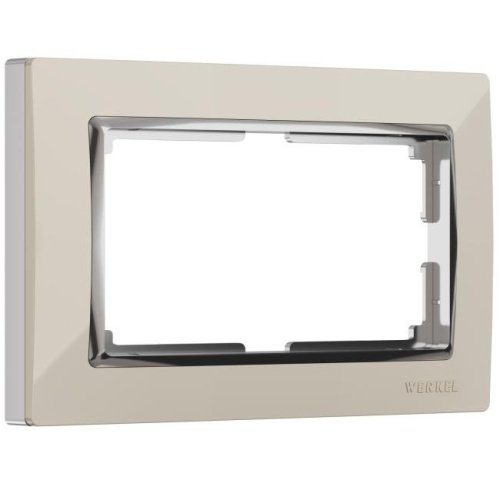 W0081903/ Рамка для двойной розетки Snabb (слоновая кость/хром) Рамка Werkel W0081903/ Рамка для двойной розетки Snabb (слоновая кость/хром)