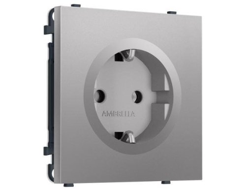 MS506010 Комплект механизма электрической розетки SIGMA Сталь матовый 50Hz 2P+E с/з 16A-250V QUANT PRO (SP5060, PR141)