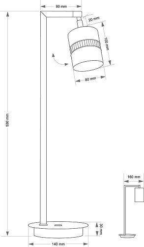 Настольная лампа Kutek Vesto VES-LG-1(P)