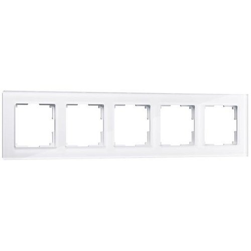 W0051101/ Рамка на 5 постов Favorit (белый,стекло) Рамка Werkel W0051101/ Рамка на 5 постов Favorit (белый,стекло)
