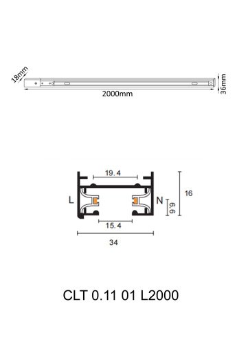 Шинопровод Crystal Lux Clt 0.11 CLT 0.11 01 L2000 BL