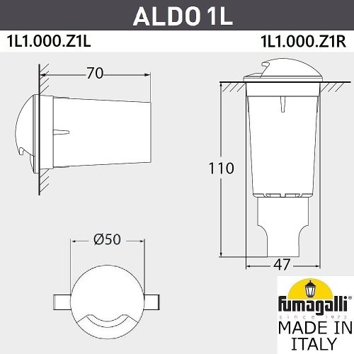 Уличный встраиваемый Fumagalli Aldo 1L1.000.000.AXZ1L