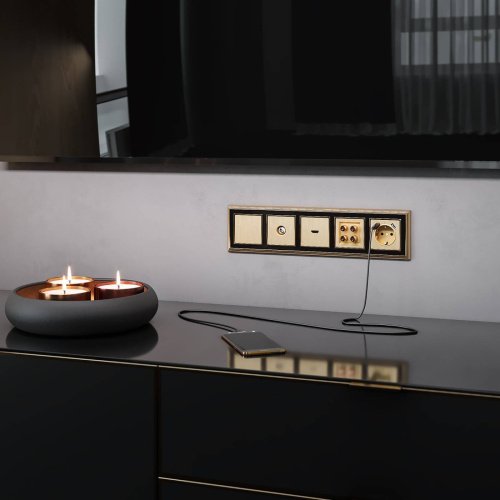 Розетка Werkel W1183010/ ТВ-розетка оконечная (шампань рифленый)