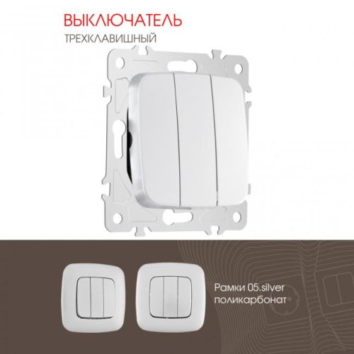 Выключатель Arte Milano Am-205 205.30-3.silver