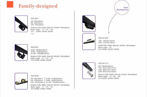 Трековый светильник Elvan 2002 PJ-2002-2x6W-WW-BK