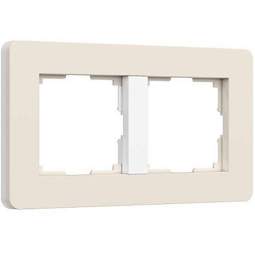 Рамка Werkel Split айвори/белый, soft-touch W0023066/ Рамка на 2 поста Split (айвори/белый, soft-touch)