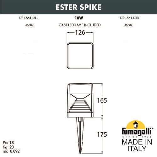 DS1.561.000.WXD1L Грунтовый светильник Fumagalli Ester DS1.561.000.WXD1L