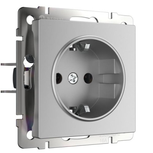 Розетка Werkel W1171006/ Розетка с заземлением (серебряный)