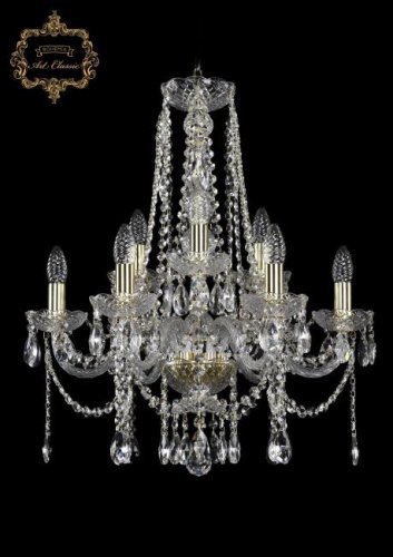 Подвесная хрустальная люстра 11.12 Art Classic 11.12.6+3.195.h-63.Gd.Sp