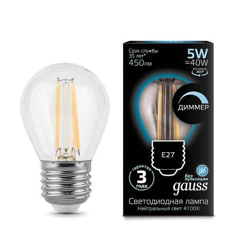 Светодиодная лампа Gauss Filament Globe 105802205