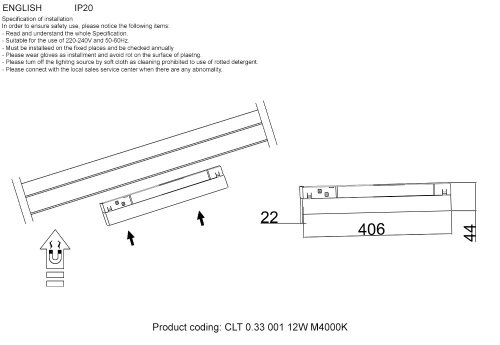 Трековый светильник Crystal Lux CLT 0.113 CLT 0.33 001 12W BL M4000K