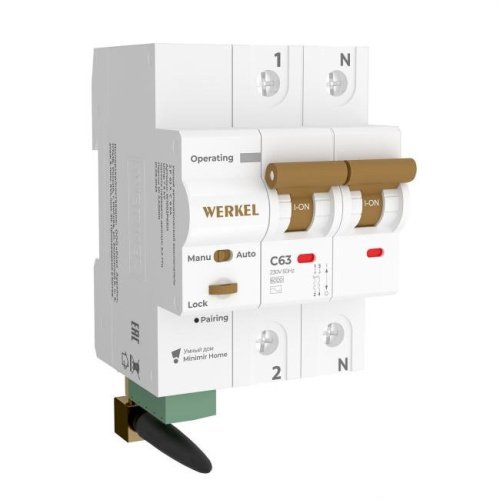 Автоматический выключатель Werkel W1002P6301 / Умный автоматический выключатель 2 P 63 A C 6 kA