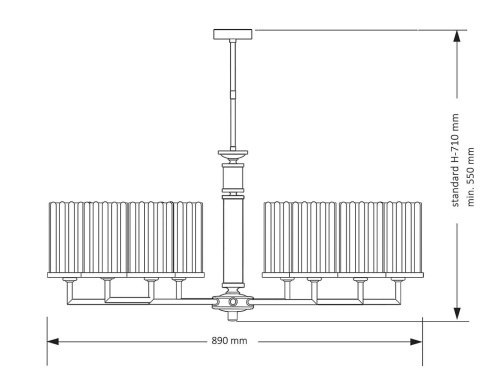 Люстра на штанге Kutek Artu Ryfel ART-ZW-8(Z)R