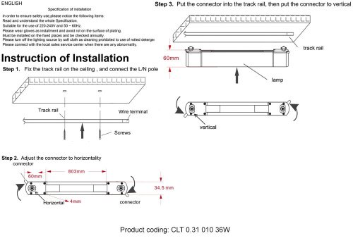 Трековый светильник Crystal Lux Clt 0.31 CLT 0.31 010 36W BL M4000К