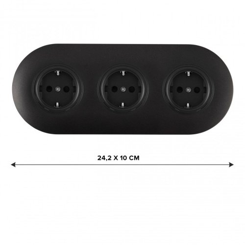 SET08-3-40-1x3 black Розетка Arte Milano Set08-3 SET08-3-40-1x3 black