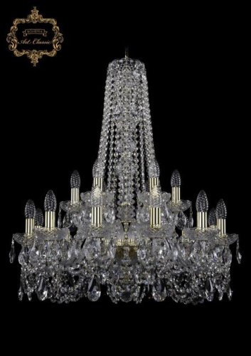11.11.12+6.240.h-80.Gd.Sp Подвесная хрустальная люстра 11.11 Art Classic 11.11.12+6.240.h-80.Gd.Sp