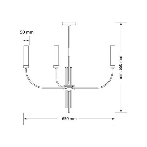 Люстра на штанге Kutek Mussa MUS-ZW-3(T)