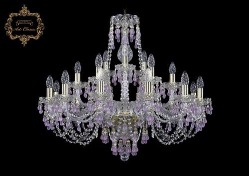 11.24.12+6+3.300.Gd.V7010 Подвесная хрустальная люстра 11.24 Art Classic 11.24.12+6+3.300.Gd.V7010