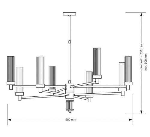 Люстра на штанге Kutek Seti SET-ZW-8(CZ)