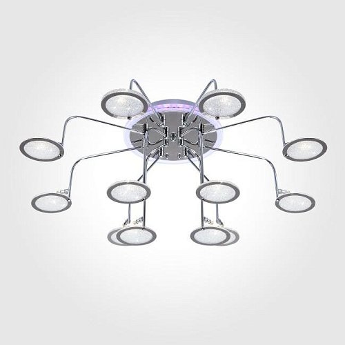 Потолочная люстра с пультом Spider Eurosvet 80109/12 хром/синий+фиолетовый