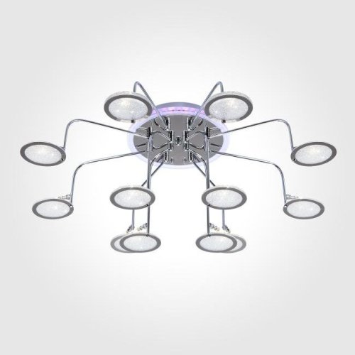 80109/12 хром/синий+фиолетовый Потолочная люстра с пультом Spider Eurosvet 80109/12 хром/синий+фиолетовый