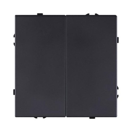 Выключатель 2-клавишный проходной 10А/250В, черный матовый Kollinger Eclipse EC-005BK