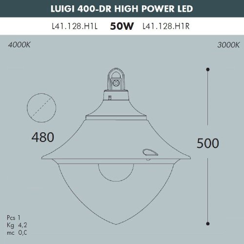 L41.128.000.LXH27 Уличный подвесной светильник Fumagalli Vivi L41.128.000.LXH27