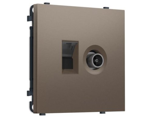 MS642510 MS642510 Комплект механизма розетки компьютерной + TV оконечной SIGMA Темная бронза матовый RJ-45 CAT6/50-870MHz 1dB с/ш QUANT PRO (SP6425, PR195)
