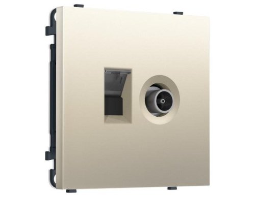 MS552510 MS552510 Комплект механизма розетки компьютерной + TV оконечной SIGMA Шёлк RJ-45 (8P8C) CAT6/50-870MHz 1dB с/ш QUANT PRO (SP5525, PR195)