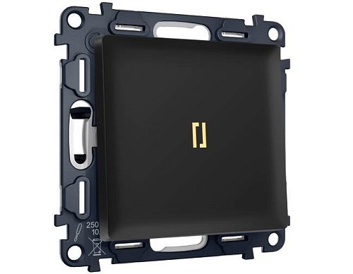 MA802050 MA802050 Комплект механизма 1-кл выключателя с самовозвратом с подсветкой 3200K ALFA Черный матовый QUANT (AP8020, VM113, G11Y)