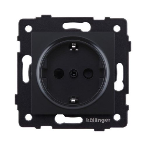 Розетка штепсельная SCHUKO 16A/250 В, черный матовый Kollinger REA-002BM для Aspekt, Eleganz, Reflex