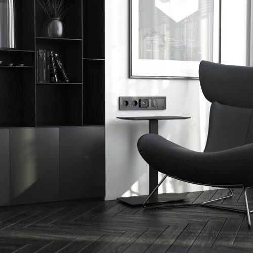 Рамка Werkel AluMax черный алюминий W0053508/ Рамка на 5 постов AluMax (черный алюминий)