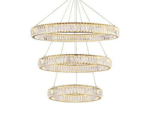 Потолочная чашка Newport Crystal Потолочная чашка 8240 D25 3 вертик.кольца gold