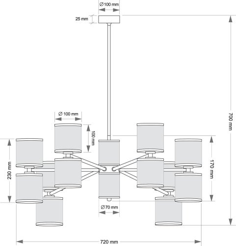 Люстра на штанге Kutek Erba ERB-ZW-6(ZM/3)TT