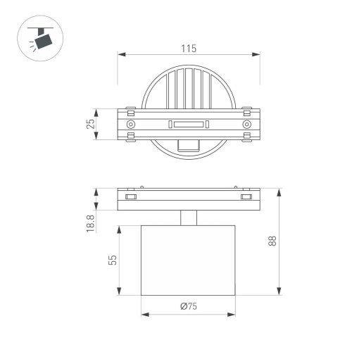 045001 Трековый светильник Arlight Mag-Vibe 045001